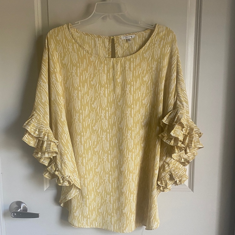 Jodifl Yellow Ruffle Sleeve Women's Top